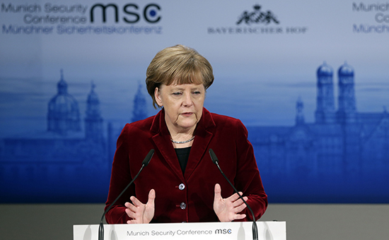 Канцлер Германии Ангела Меркель на конференции по безопасности в Мюнхене