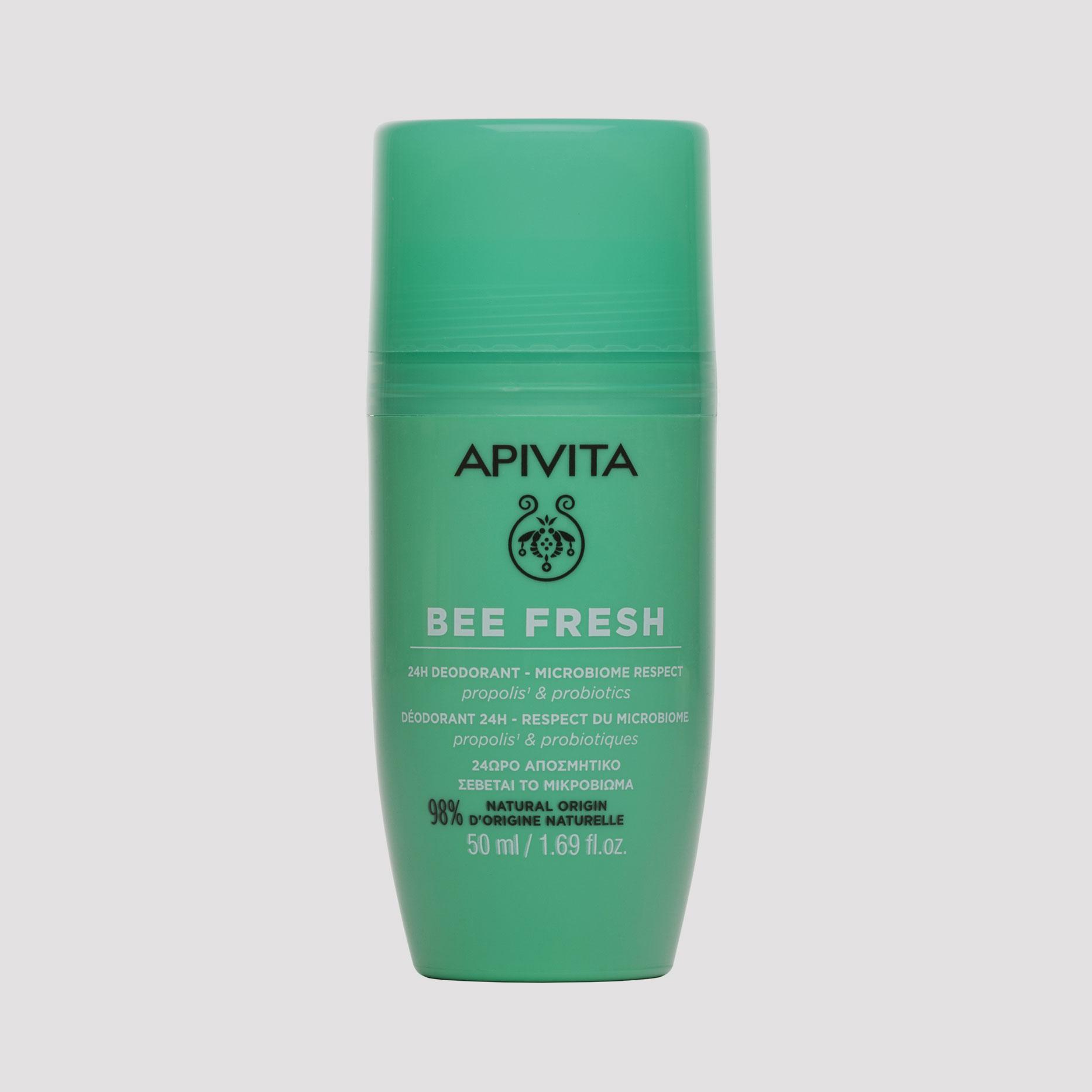 Шариковый дезодорант с прополисом и пробиотиками Bee Fresh 24H Deodorant Microbiome Respect Propolis &amp; Probiotics, Apivita, 2556 руб. (&laquo;Лэтуаль&raquo;)