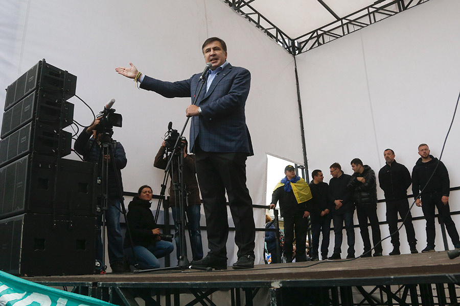 Одним из организаторов акции стал бывший губернатор Одесской области и лидер &laquo;Движения новых сил&raquo; Михаил Саакашвили