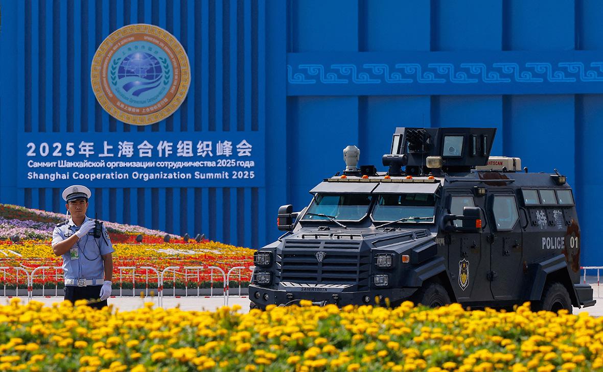 Выставочный центр Мэйцзян, где проходит саммит Шанхайской организации сотрудничества в Тяньцзине, Китай