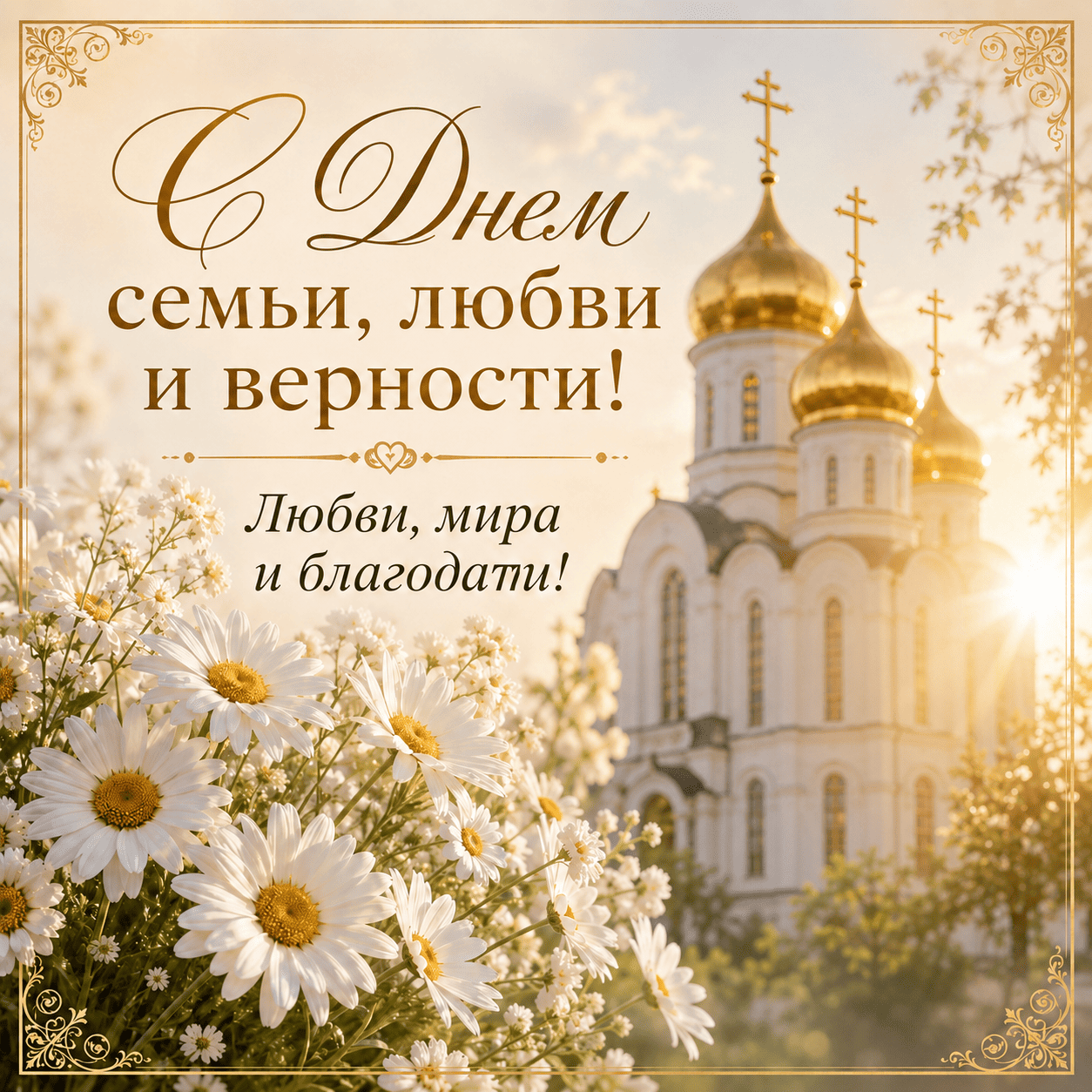 Открытка с Днем Петра и Февронии