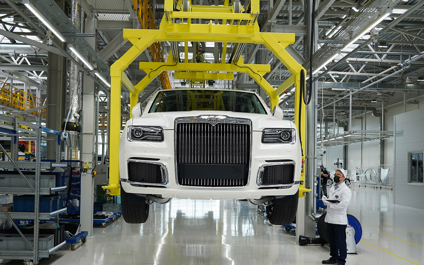 Производство автомобилей&nbsp;Aurus на заводе в Елабуге, Республика&nbsp;Татарстан. 2021 год