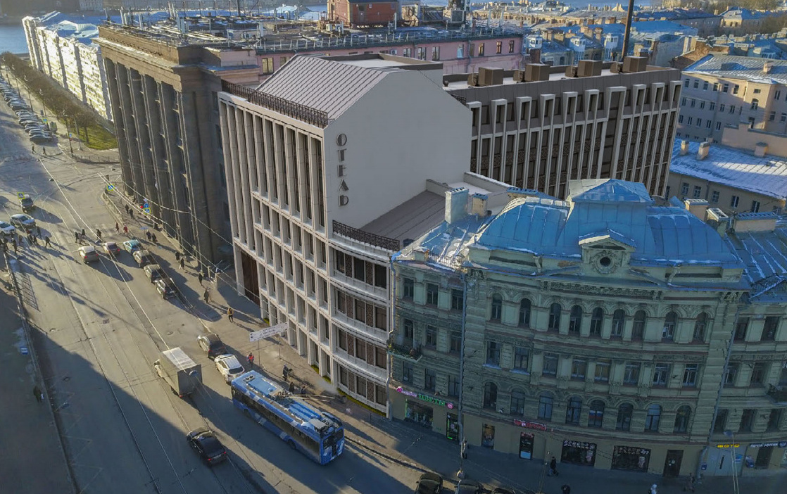 Эскиз новой гостиницы на площади Ленина