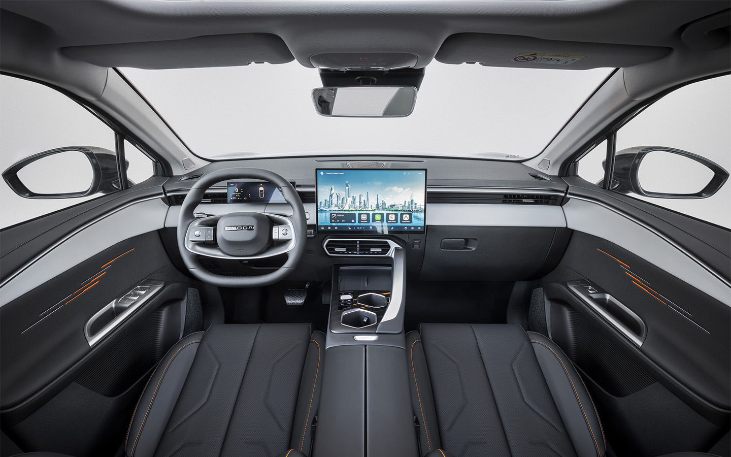 Интерьер C5 выдержан в стиле старшей Omoda C7 с двухцветной внутренней отделкой. Качество материалов&nbsp;&mdash; на высоком уровне