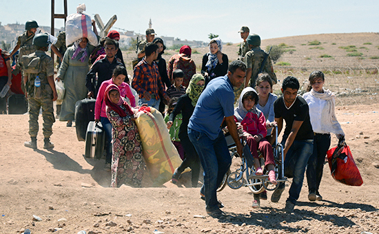 Сирийские беженцы в районе&nbsp;сирийско-турецкой границы. Сентябрь 2014 года




