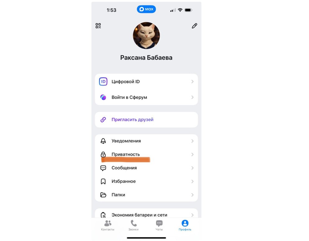 Раздел &laquo;Приватность&raquo; в вашем профиле

