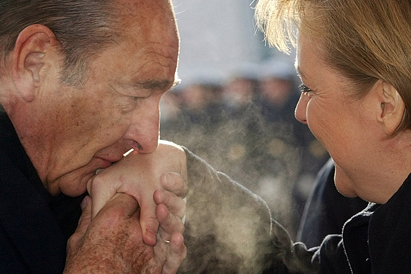 Жак Ширак и канцлер Германии Ангела Меркель, март 2006 года