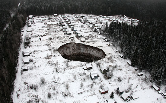 Место провала грунта на шахте "Соликамск-2", 20 ноября 2014 год