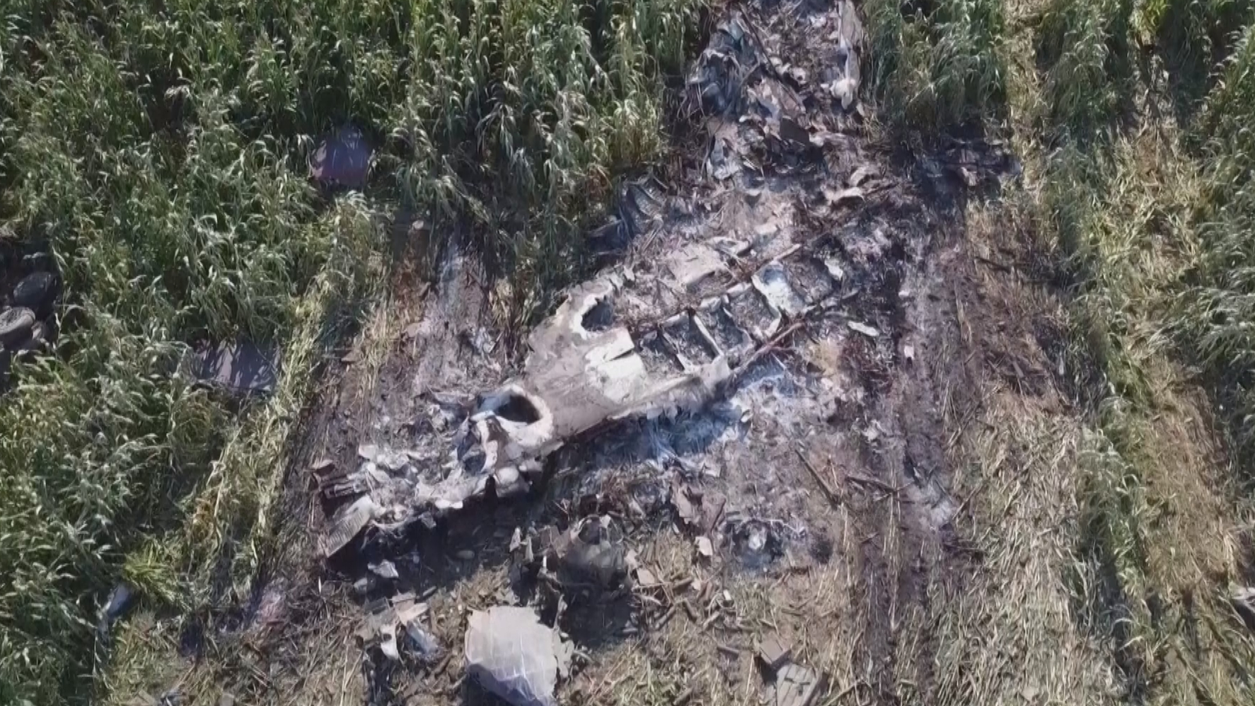 Появилось видео с места крушения украинского самолета в Греции