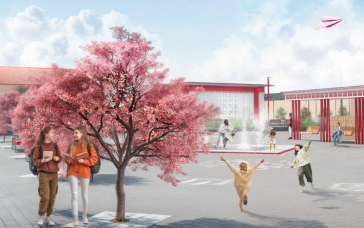 Фото: визуализация проекта «Связующие нити центра Верхнеяркеево»