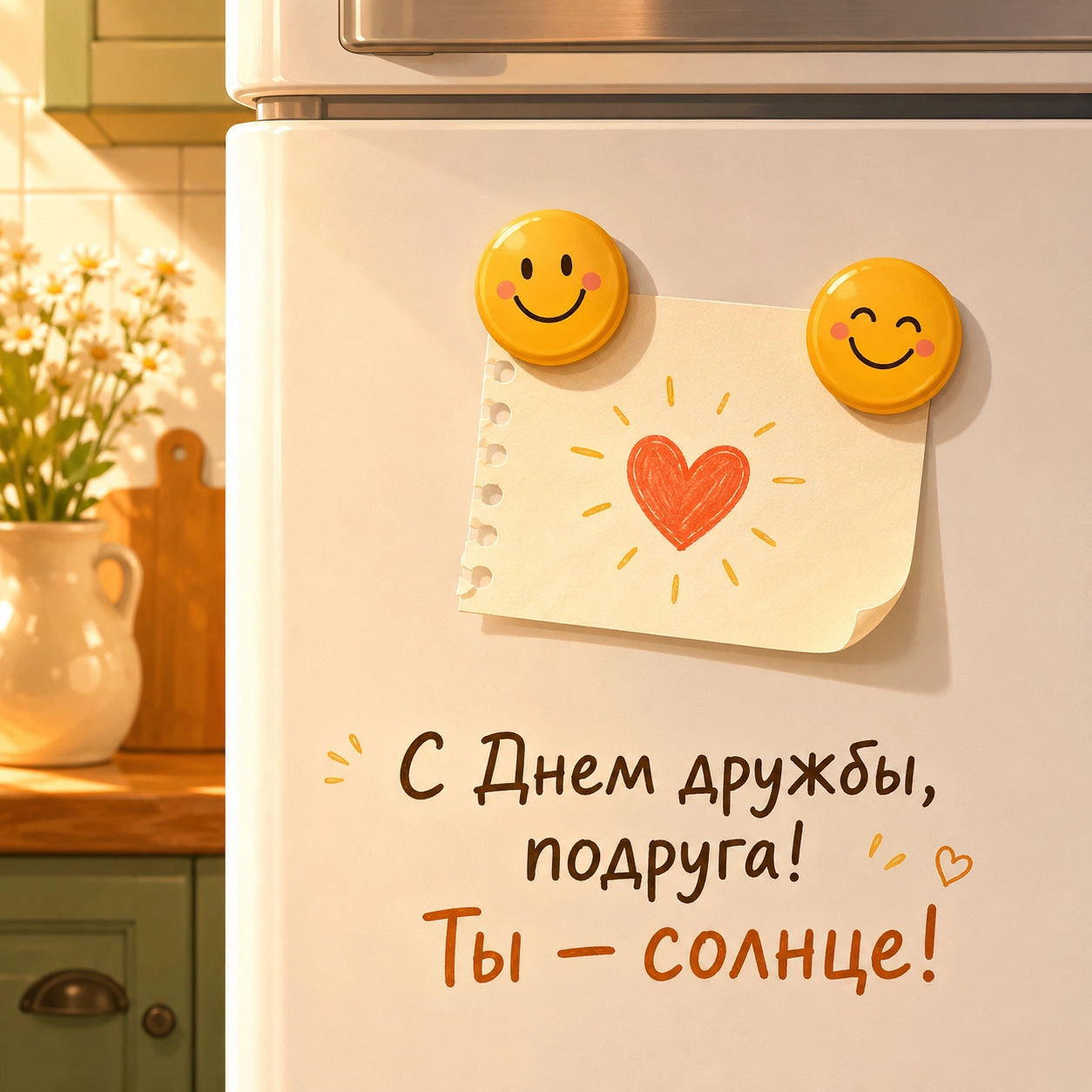 Милая открытка подруге ко Дню дружбы