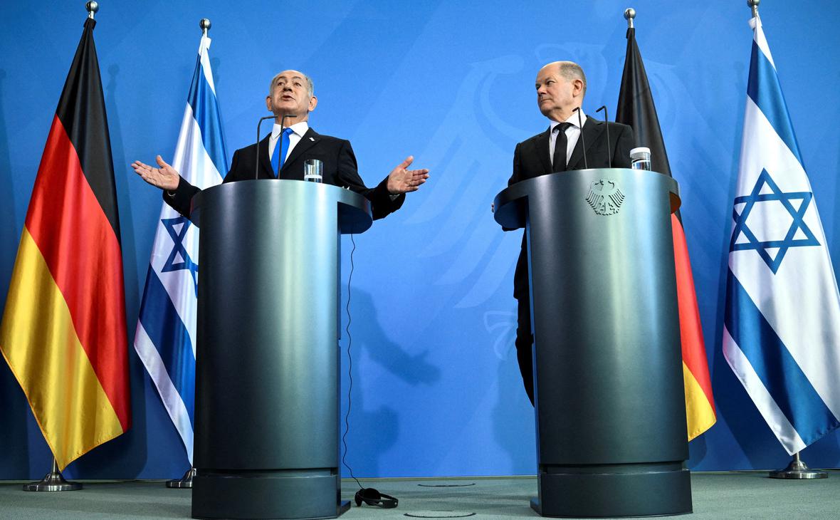 Биньямин Нетаньяху (слева) и Олаф Шольц