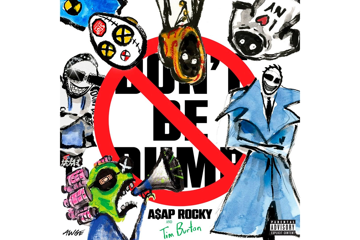 Обложка нового альбома A$AP Rocky — Don’t Be Dumb, созданная режиссером Тимом Бёртоном