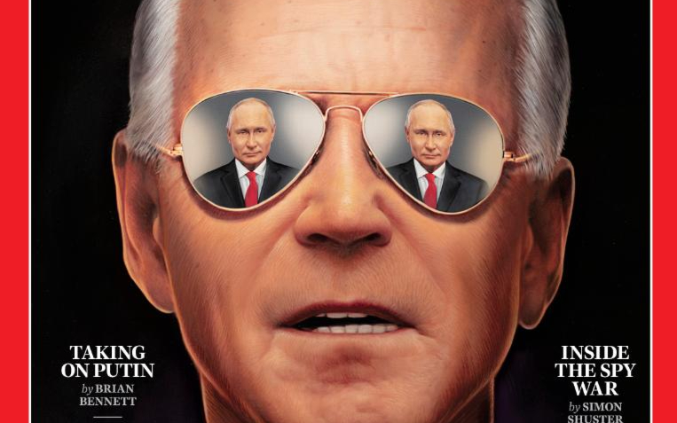 Time поместил на обложку отражение Путина в очках Байдена