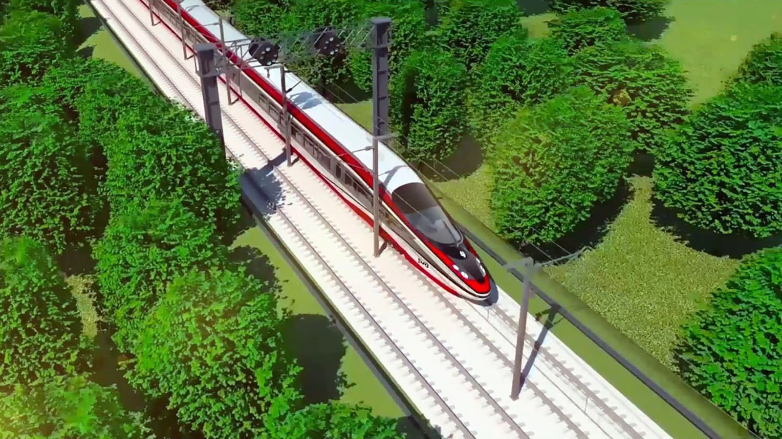 <p>Предполагаемый внешний вид нового поезда, который будет курсировать между Москвой и Санкт-Петербургом со скоростью 400 км/ч</p>