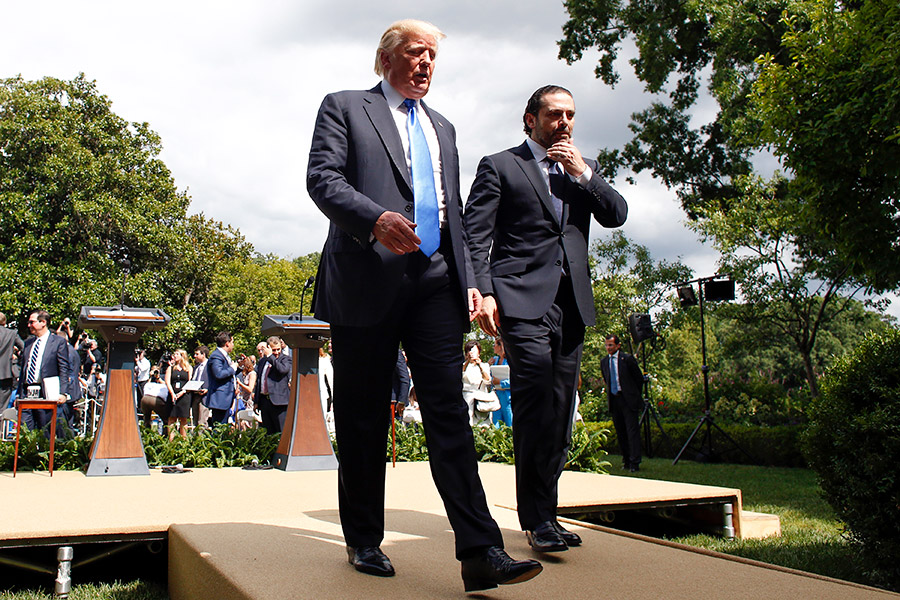 Дональд Трамп и Саад Харир (слева направо)