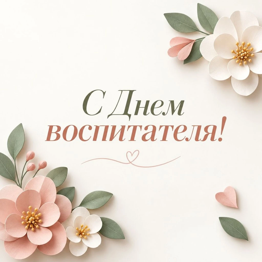 Элегантная открытка с Днем воспитателя