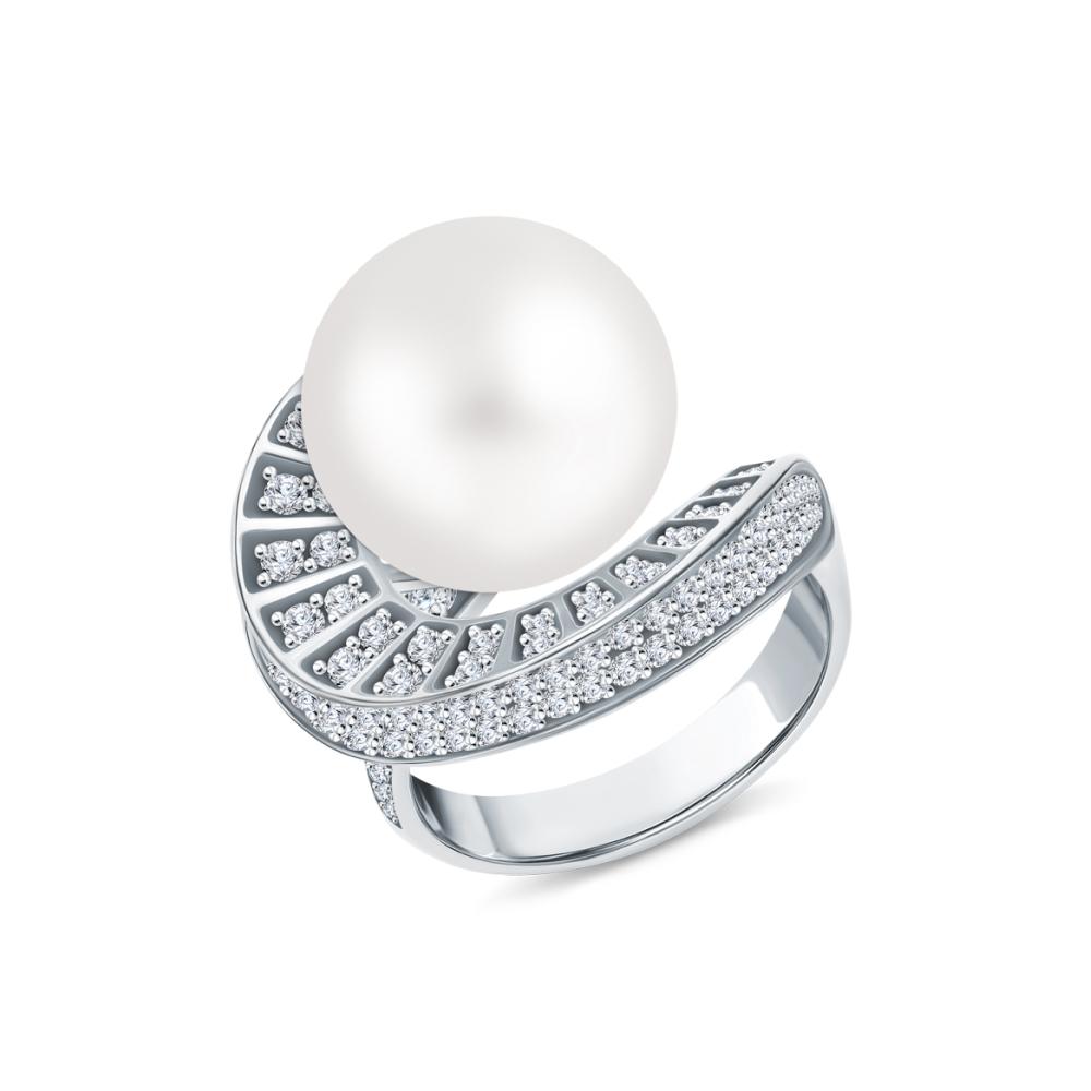 Золотое кольцо с жемчугом и бриллиантами, &laquo;Бриллианты Якутии&raquo;, Sunlight, 1&nbsp;559&nbsp;990 руб. (Sunlight)
