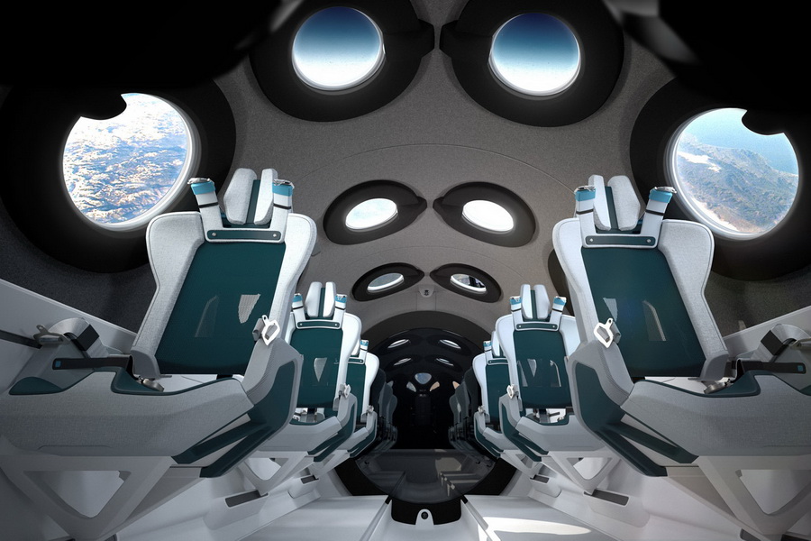 Так выглядит салон космического челнока SpaceShipTwo
