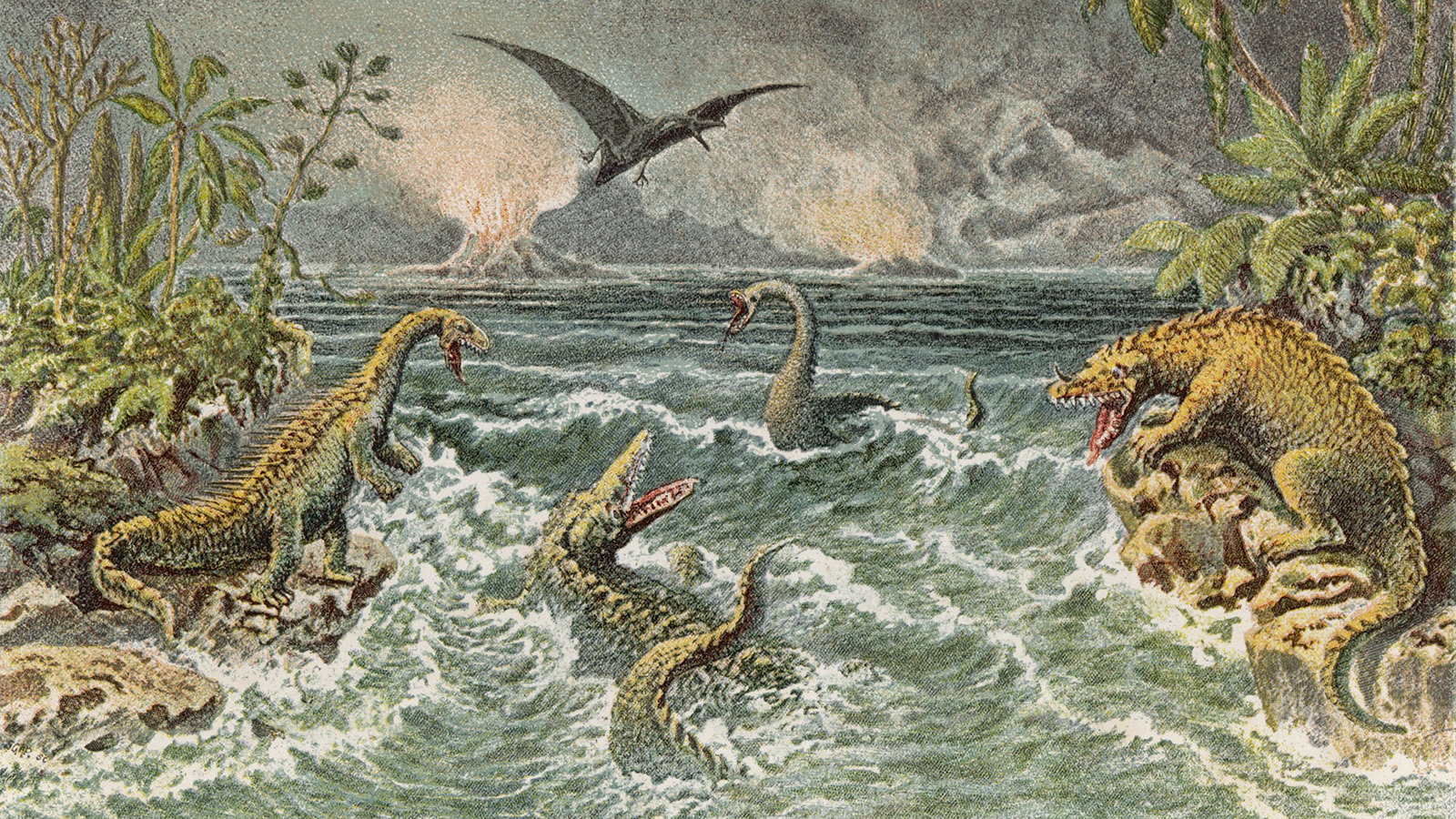 <p>В&nbsp;мезозойскую эру на Земле главными хищниками были динозавры</p>