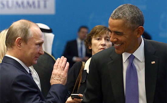 Президент РФ Владимир Путин и президент США Барак Обама на саммите G20. 16 ноября 2015 года