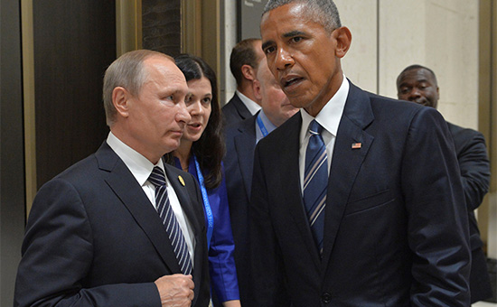 Президент России Владимир Путин и&nbsp;президент США Барак Обама во&nbsp;время встречи на&nbsp;саммите G20 в&nbsp;китайском Гуанчжоу​
