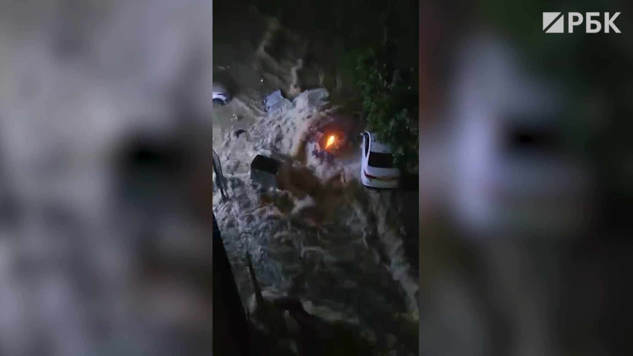 Затопленный из-за ливней центр Сочи. Видео