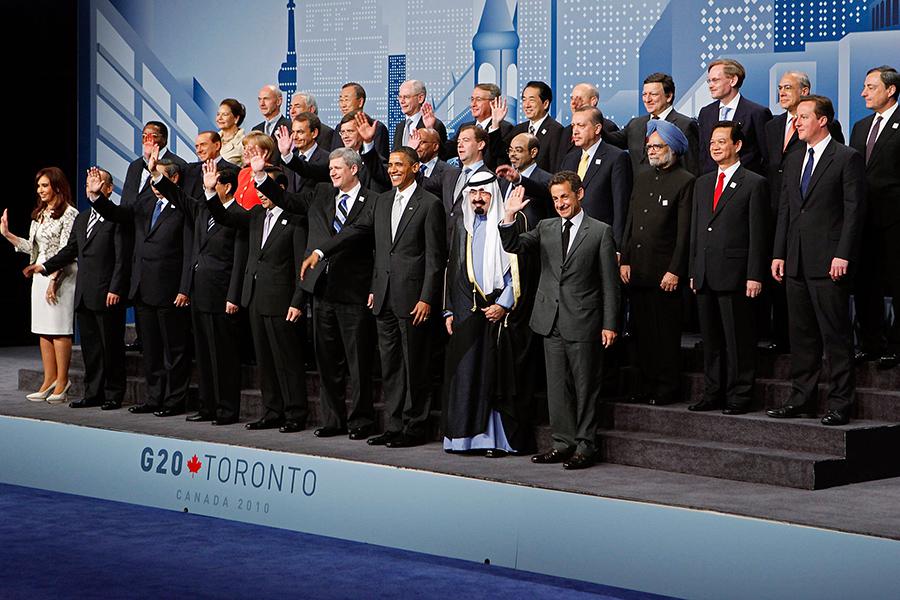 Участники&nbsp;саммита G20&nbsp;в Торонто,2010 год.