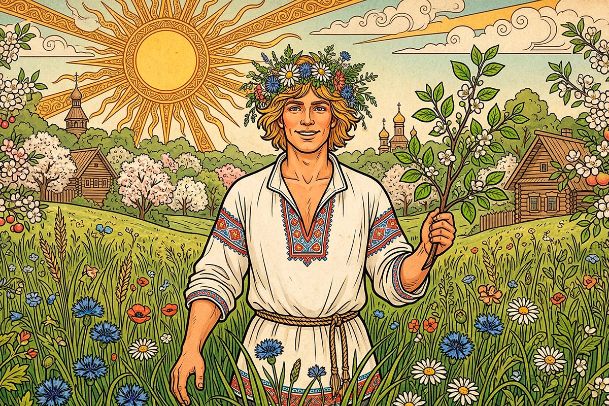 В традиции он изображается как молодой мужчина или юноша, приходящий в мир с наступлением теплого времени года