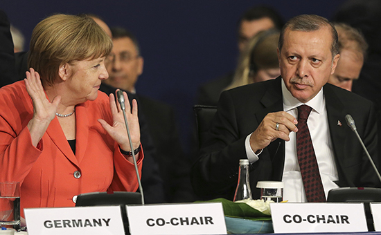 Канцлер Германии Ангела Мекель и президент Турции&nbsp;​Реджеп&nbsp;Эрдоган


