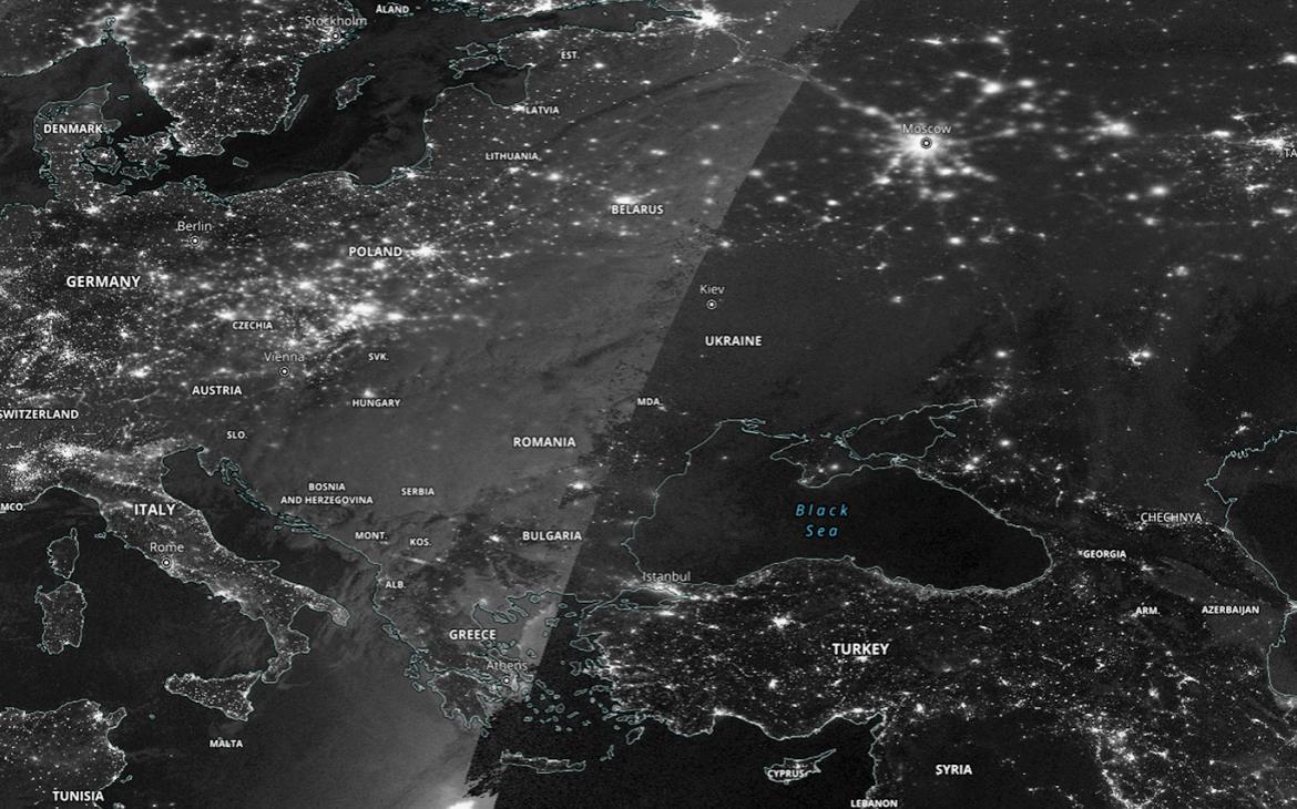NASA показало новый спутниковый снимок Украины без света
