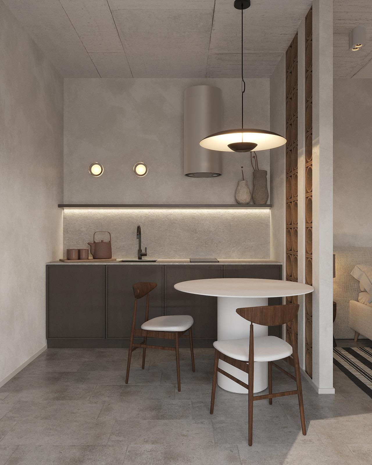 Зона кухни, апартаменты