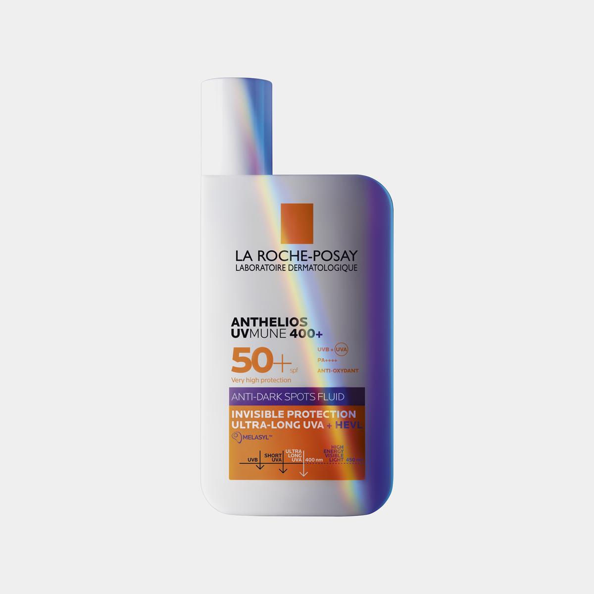 Солнцезащитный флюид для лица против пигментации SPF 50+ Anthelios Uvmune 400+, La Roche-Posey, 2014 руб. («Золотое яблоко»)