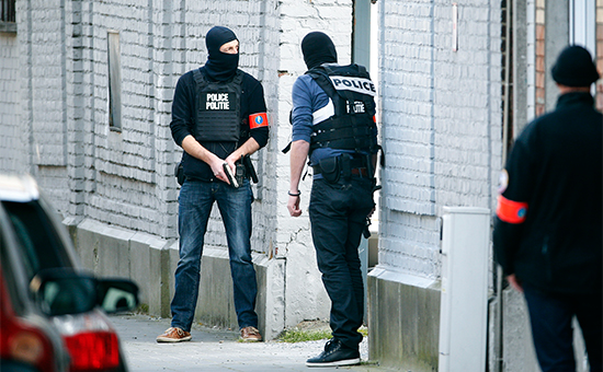 Полиция Брюсселя на месте перестрелки





