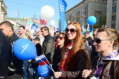 Первомайское шествие в Москве