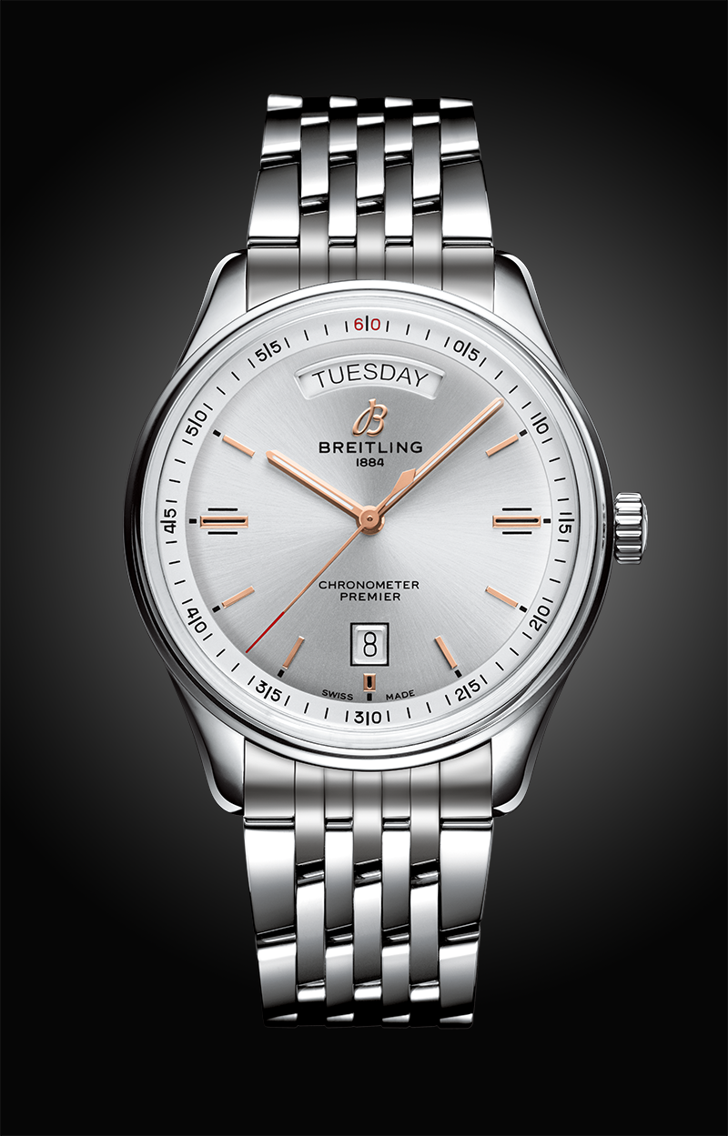 Часы Premier Automatic Day &amp; Date 40 с циферблатом серебряного цвета и браслетом из нержавеющей стали
