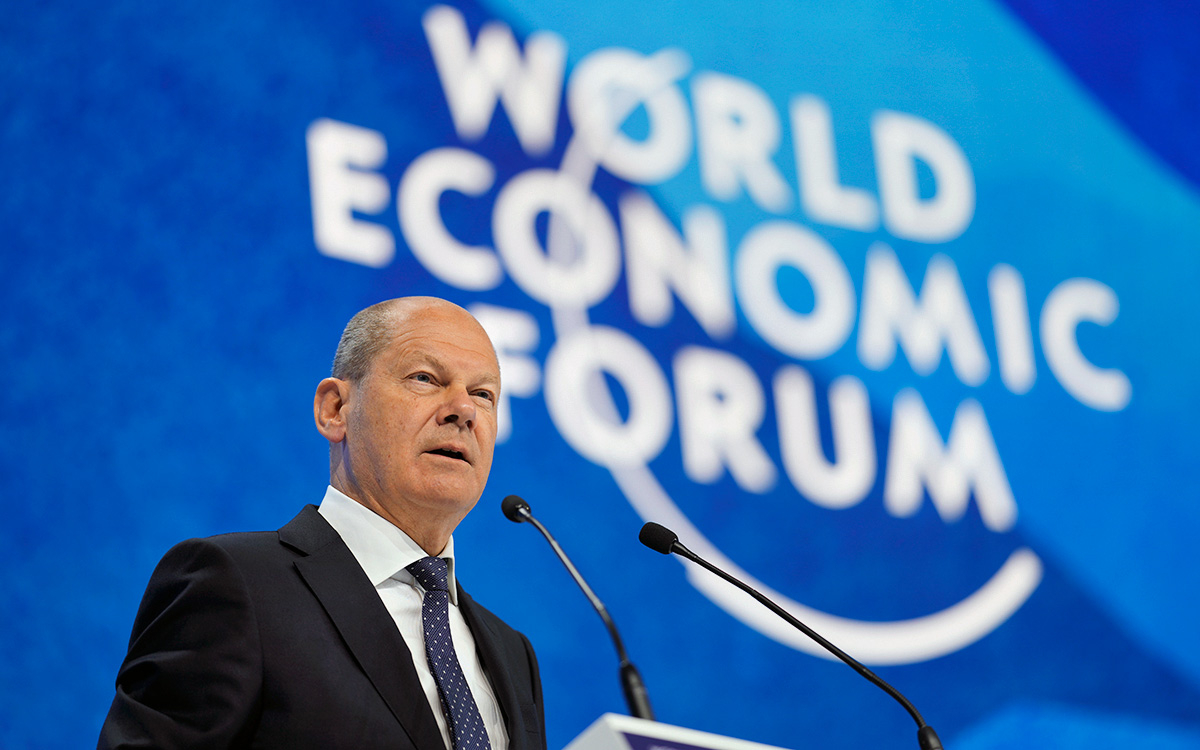 Олаф Шольц на Всемирном экономическом форуме в Давосе, Швейцария