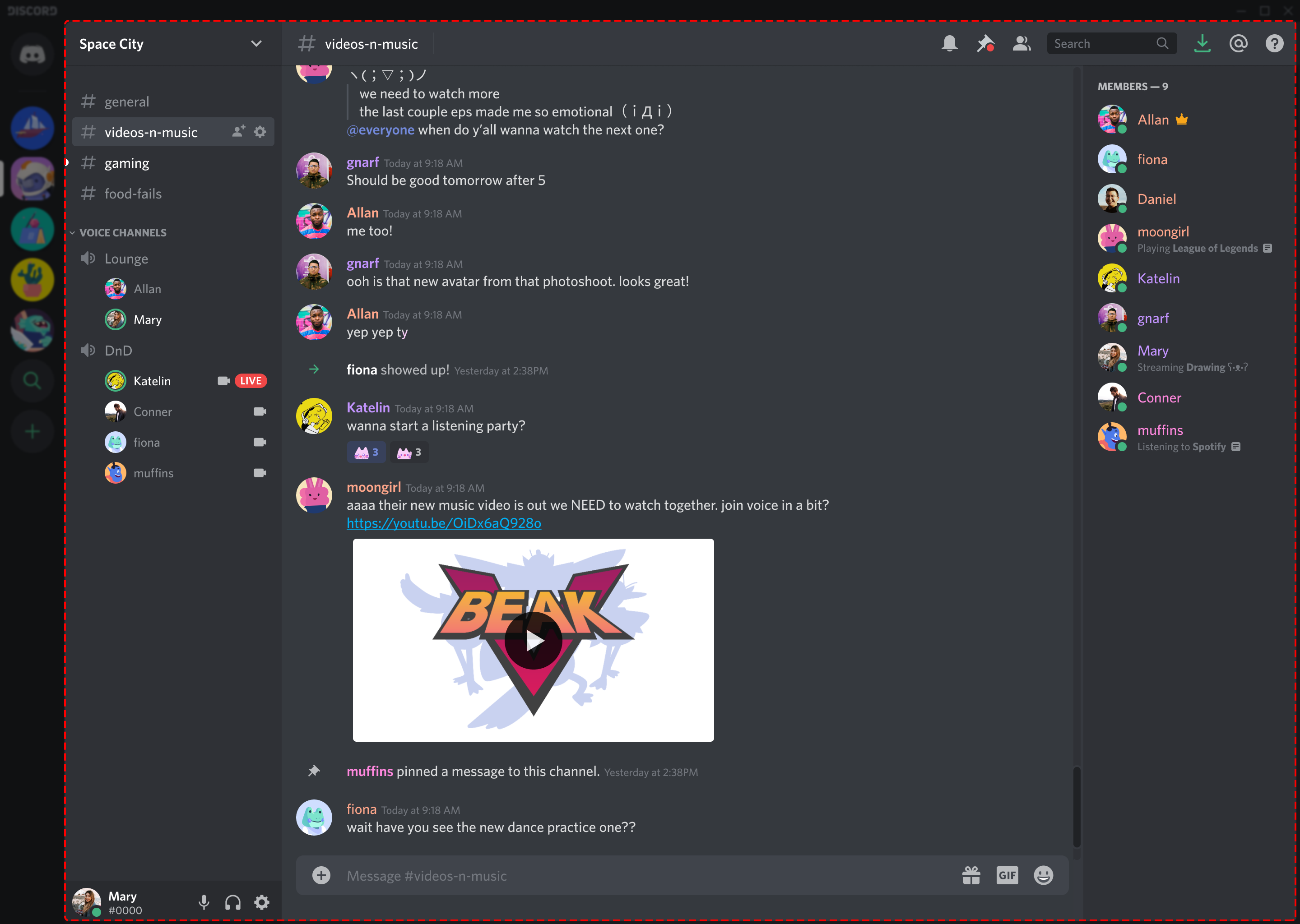 Как выглядит сервер в Discord