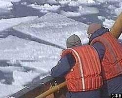 На Ладоге спасена группа рыбаков, унесенных на льдине