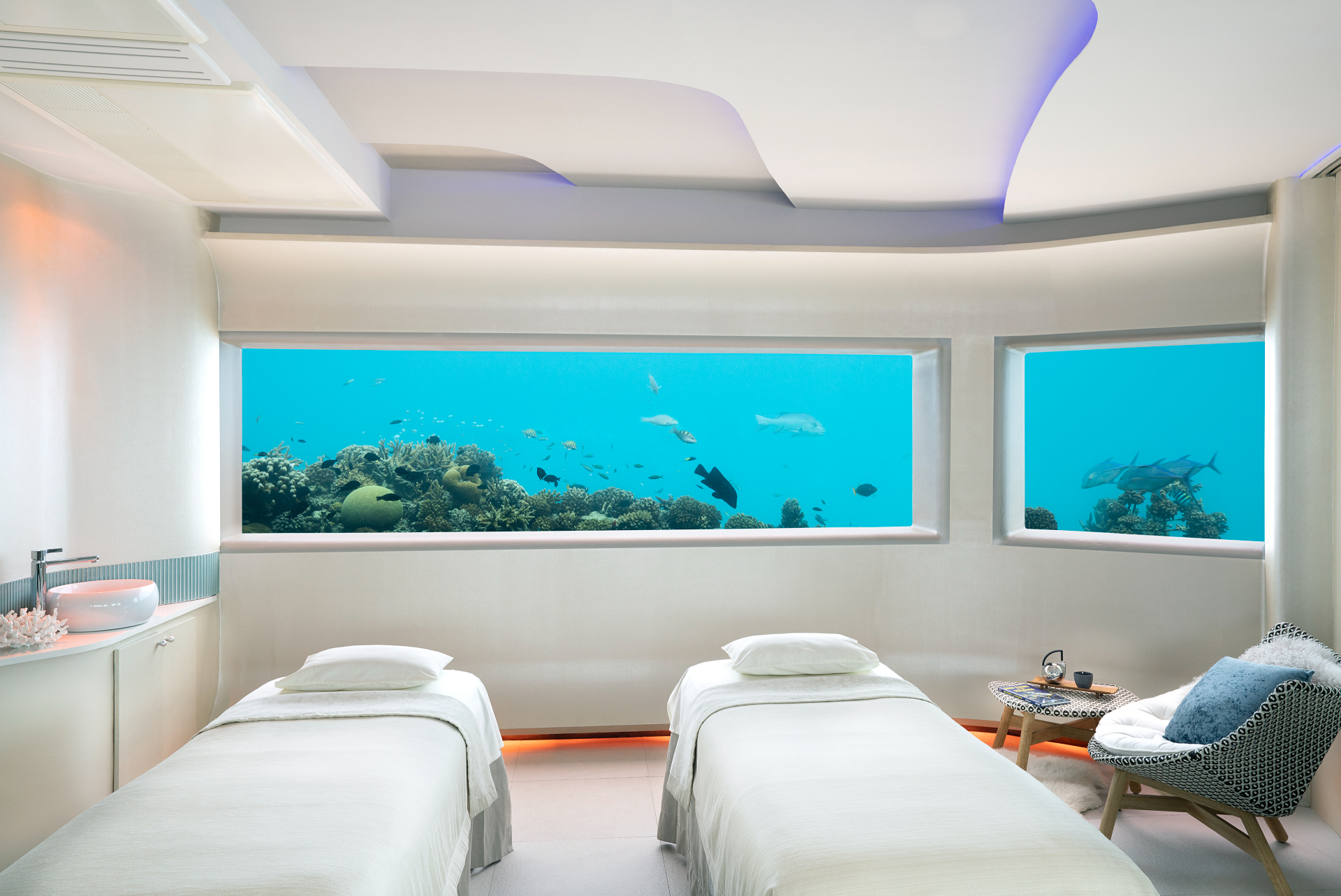 Подводный спа в отеле Huvafen Fushi