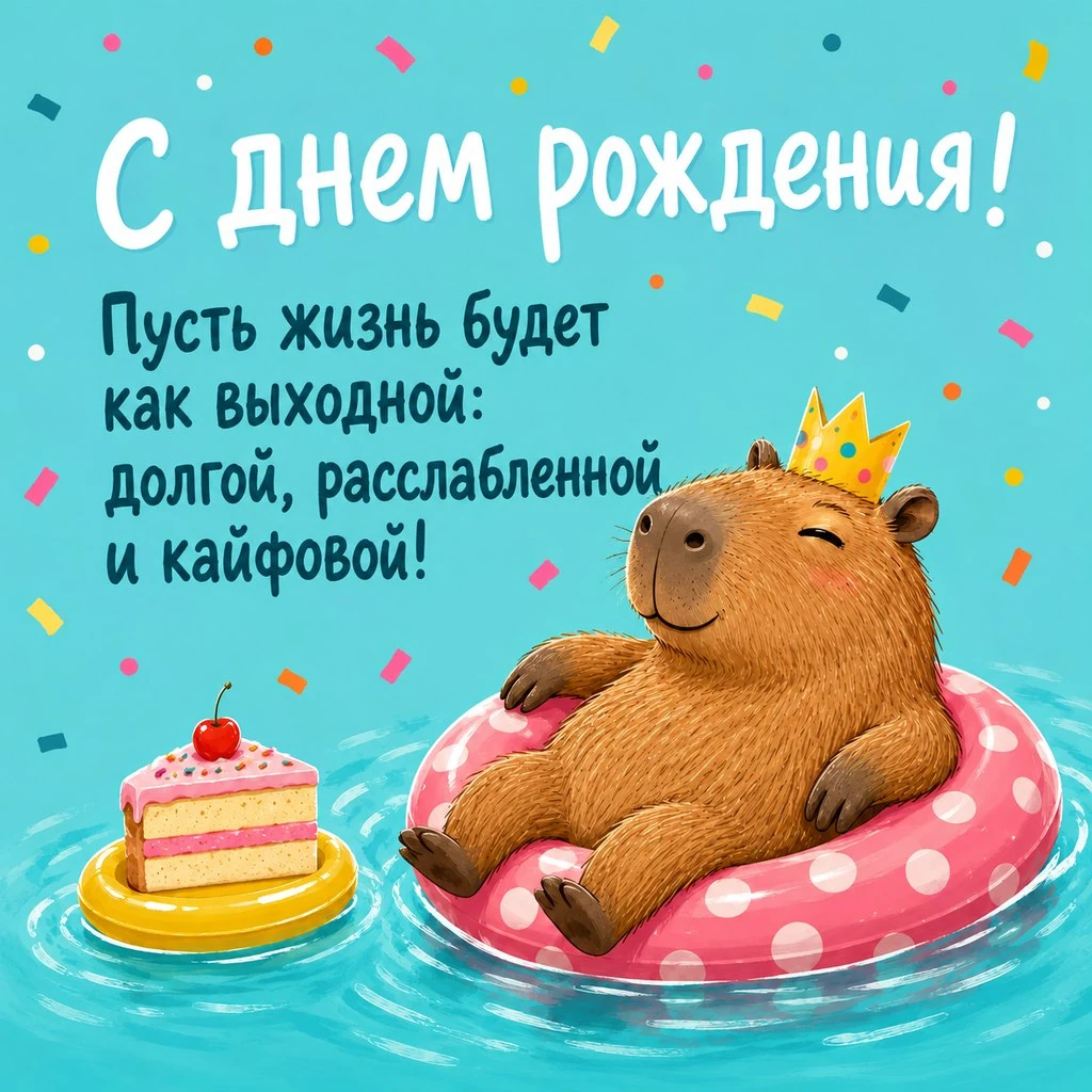 Прикольная открытка с днем рождения