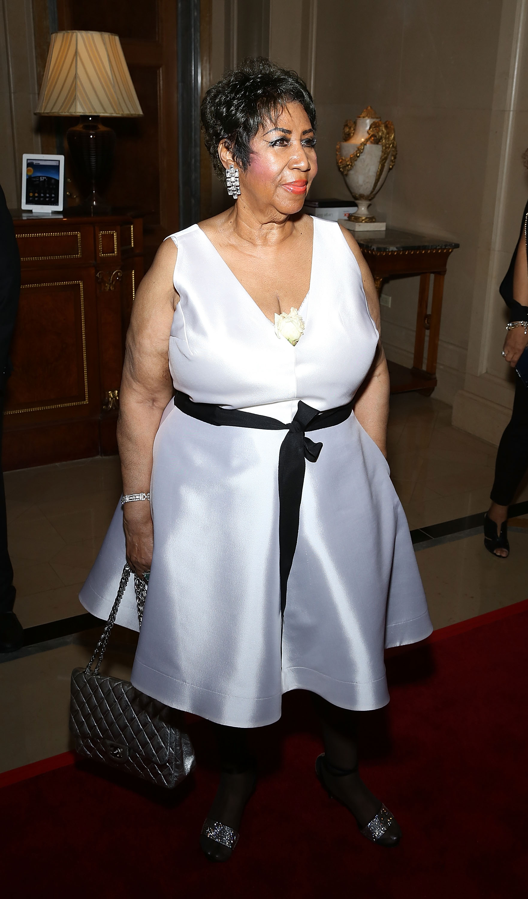 Арета Франклин на праздновании своего 74-го дня рождения в нью-йоркском The Ritz-Carlton, 14 апреля 2016
