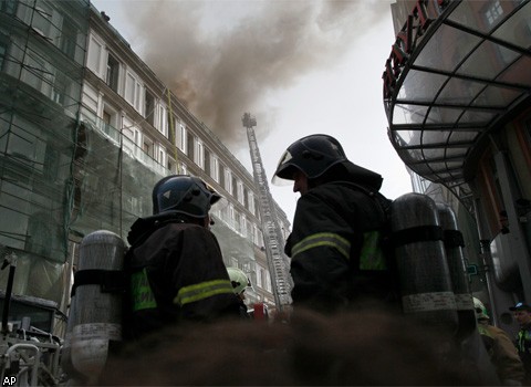 Крупный пожар в центре Москвы 
