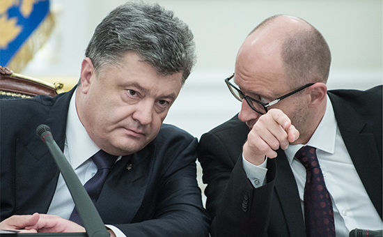 Президент Украины Петр Порошенко и&nbsp;премьер-министр Украины Арсений Яценюк (слева направо)
