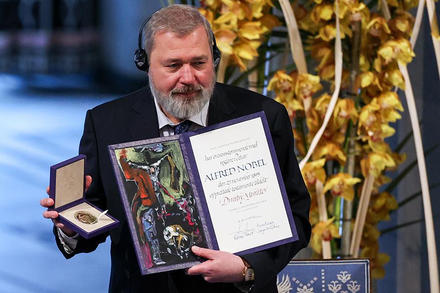 Дмитрий Муратов во время церемонии вручения Нобелевской премии мира