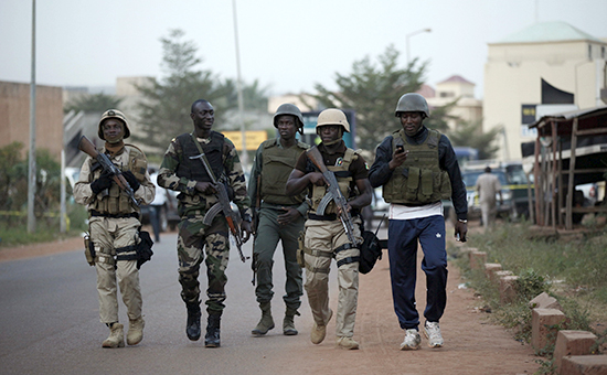 Малийские&nbsp;солдаты в городе Бамако