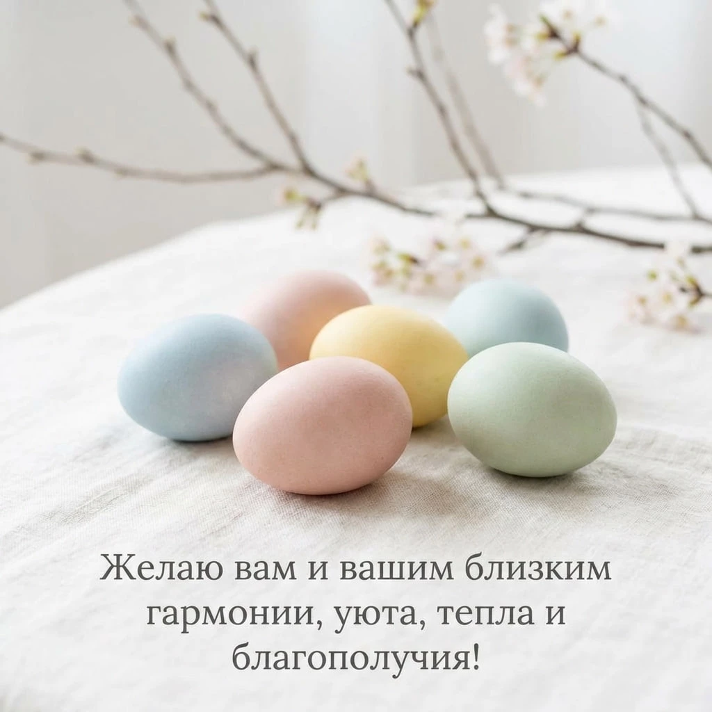 Открытки с Пасхой-2026 для родных и близких