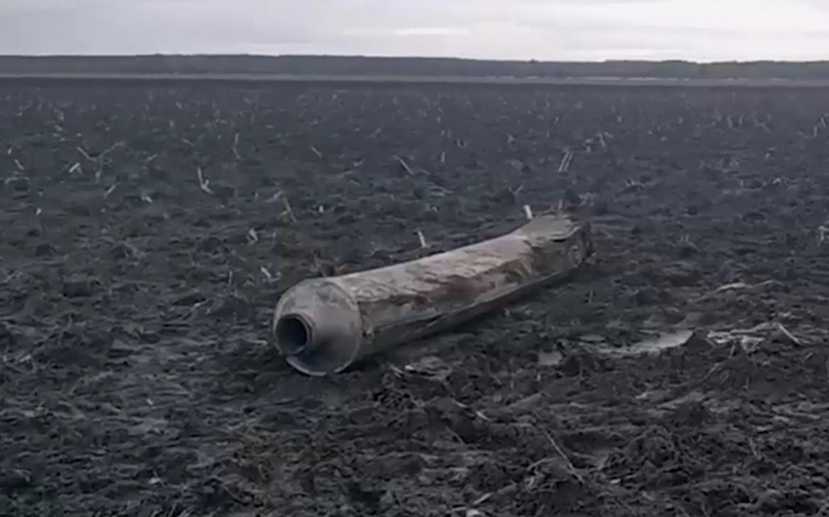 Место падения ракеты в Белоруссии. Видео