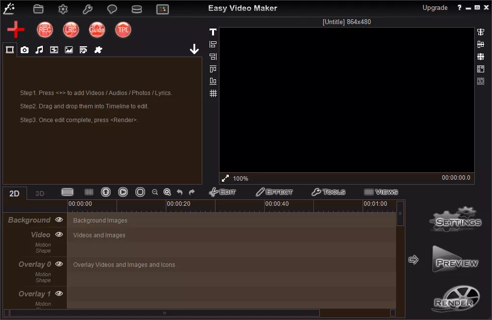 Функционал программы для монтажа Easy Video Maker