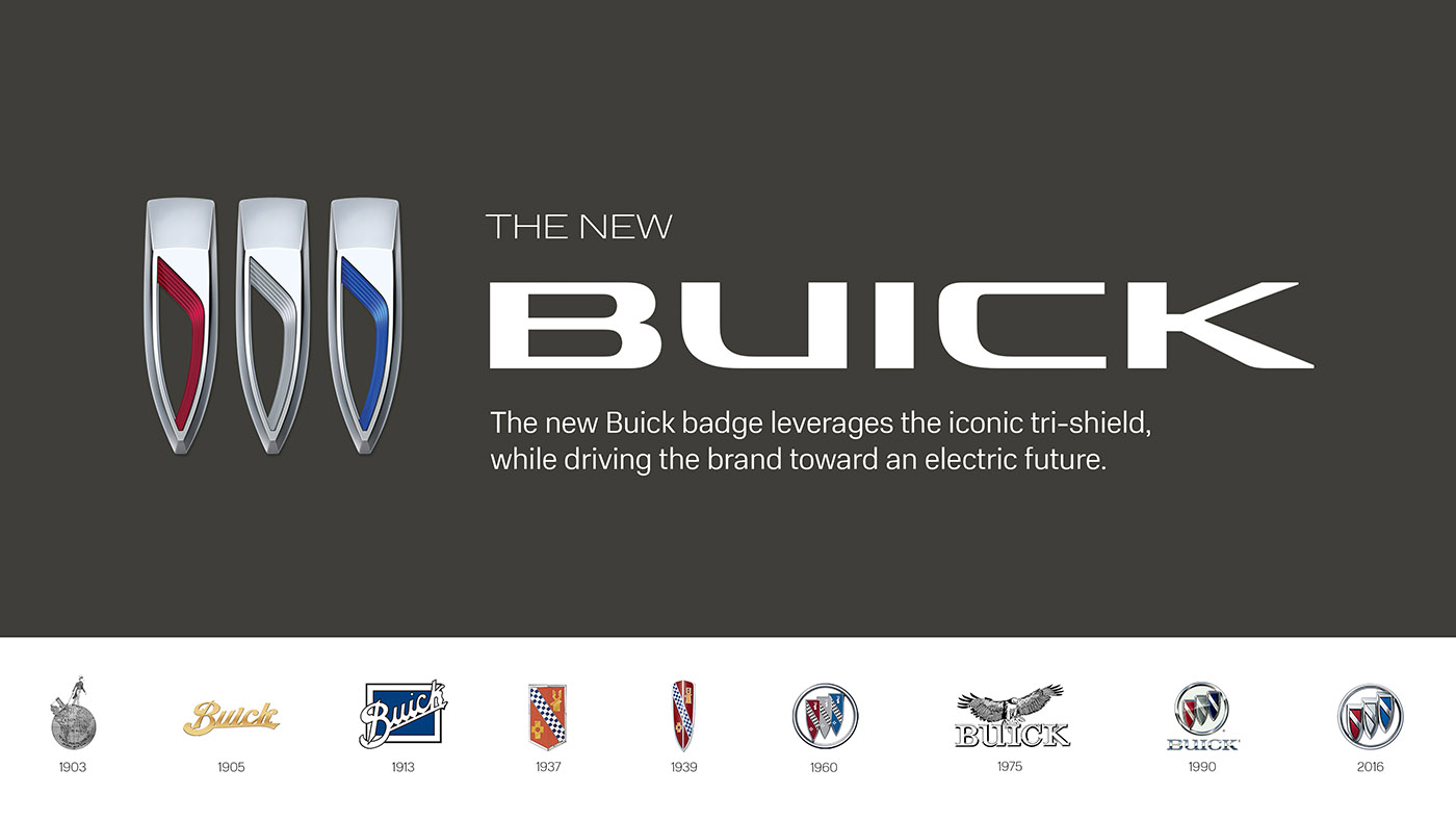 Новый логотип и старые логотипы марки Buick
